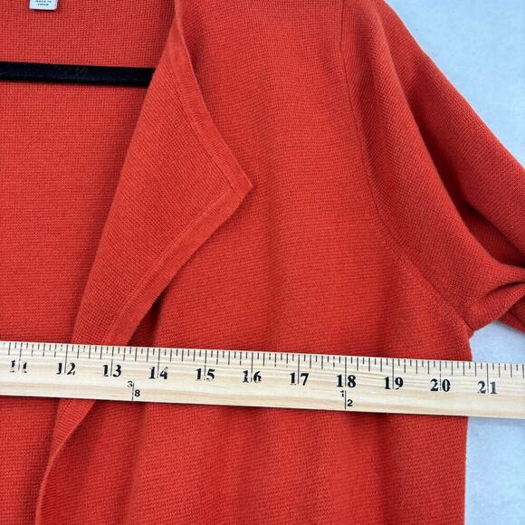 J Crew Vanessa Cardigan Sweater Size S Burnt Orange Cotton Pockets Open Front - Picture 8 of 10